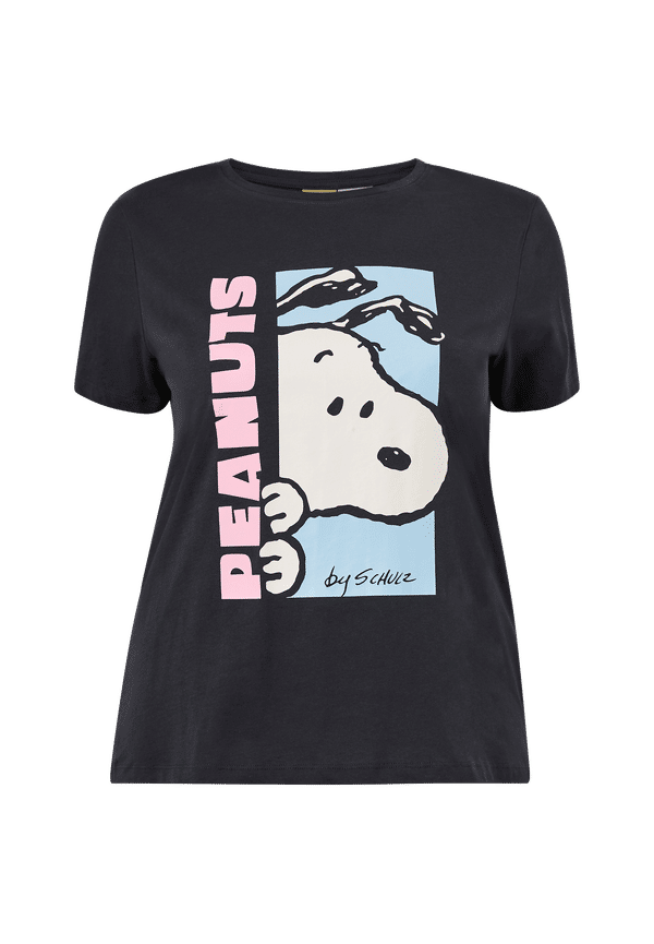 Only Carmakoma - Topp carSnoopy SS Reg Tee Lcs Jrs - Blå - 50/52