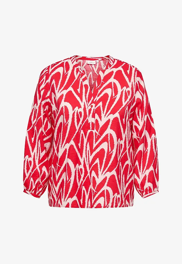 Only Carmakoma - Blus carOlivera LS Blouse - Röd