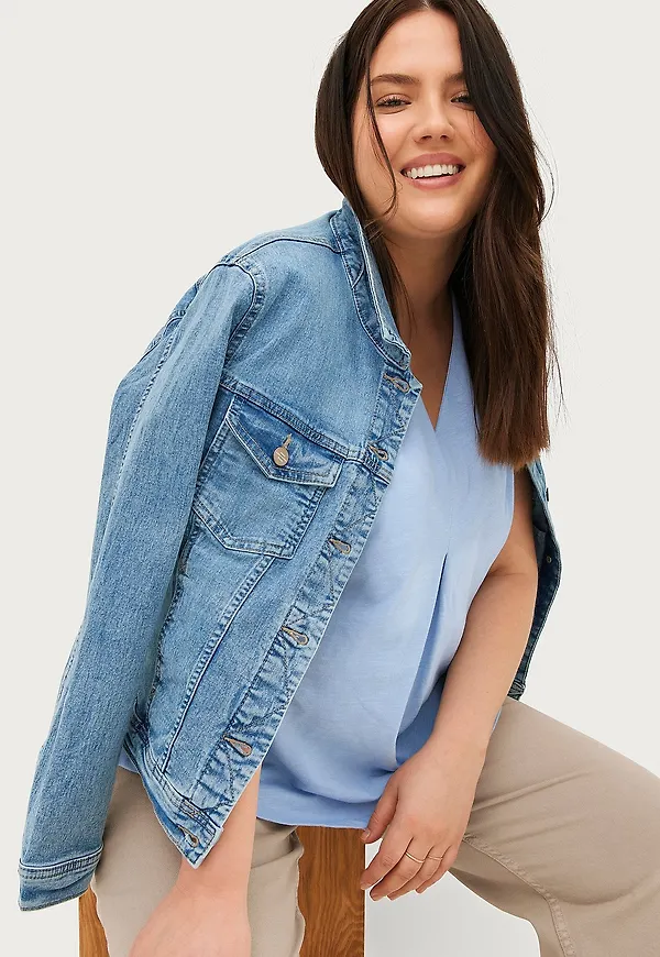 Only Carmakoma - Jeansjacka carWespa LS Jacket - Blå