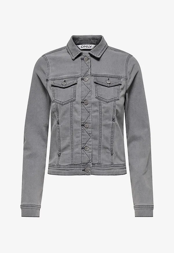 Only Carmakoma - Jeansjacka carWespa LS Mgd - Grå