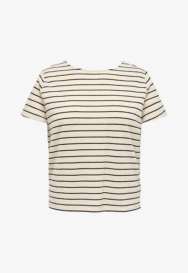 Only Carmakoma - Stickad tröja carJana S/S Miix Sweat Jrs - Vit