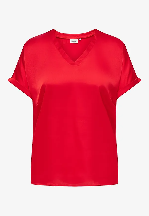 Only Carmakoma - Topp carBrynja S/S In-one Top - Röd