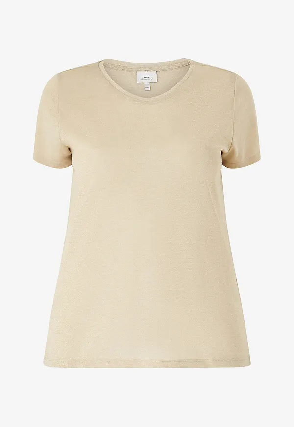 Only Carmakoma - Topp carRex SS V- Neck Lurex Top Ess JR - Guld