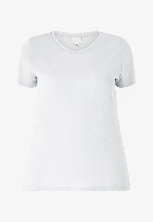 Only Carmakoma - Topp carRex SS V- Neck Lurex Top Ess JR - Silver