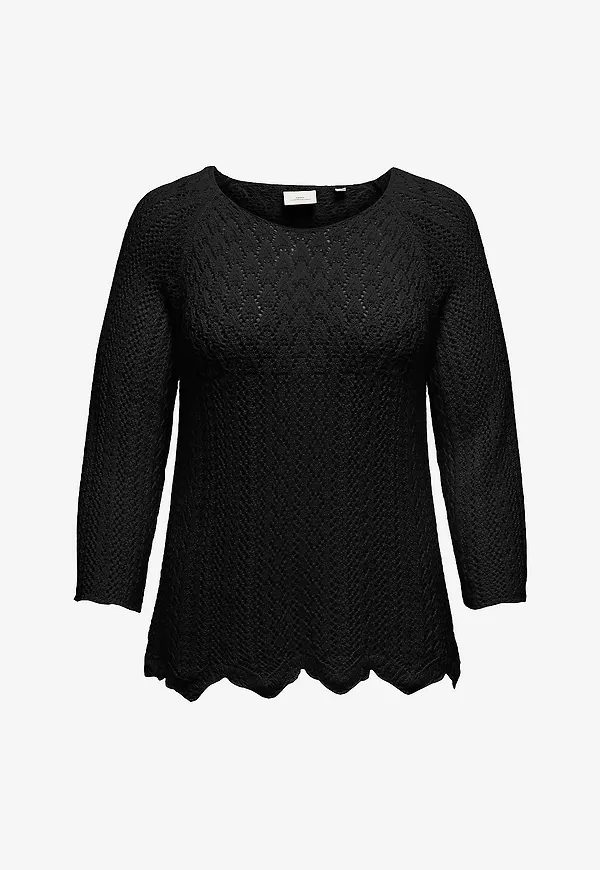 Only Carmakoma - Tröja carNola Life 3/4 Pullover Knt - Svart