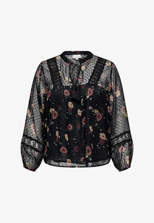 Only Carmakoma - Blus carTessa Eliza LS - Svart