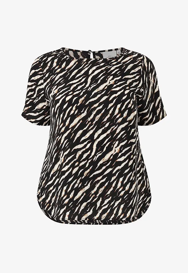 Only Carmakoma - Blus carVica SS Aop - Brun