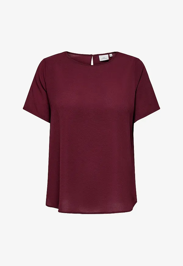 Only Carmakoma - Blus carVica SS Aop - Röd