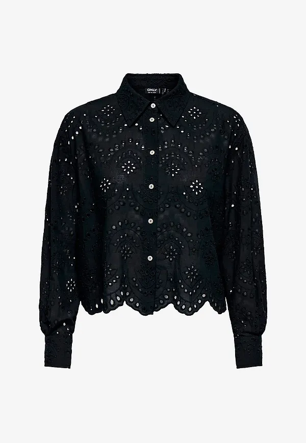 Only Carmakoma - Skjorta carValais L/S Wvn - Svart