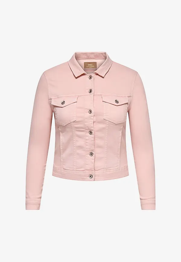 Only Carmakoma - Jeansjacka carWespa Colour - Rosa