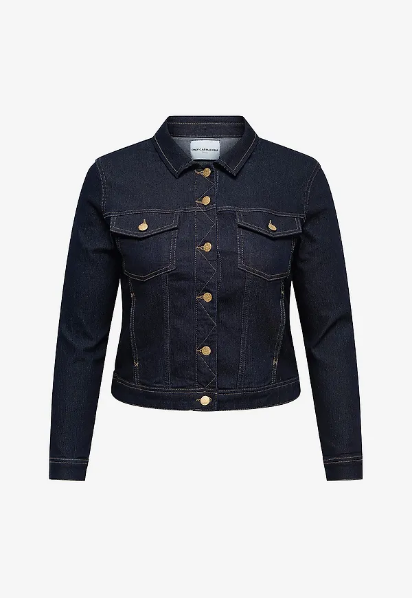 Only Carmakoma - Jeansjacka carWespa LS Rinse Jacket Dnm - Blå