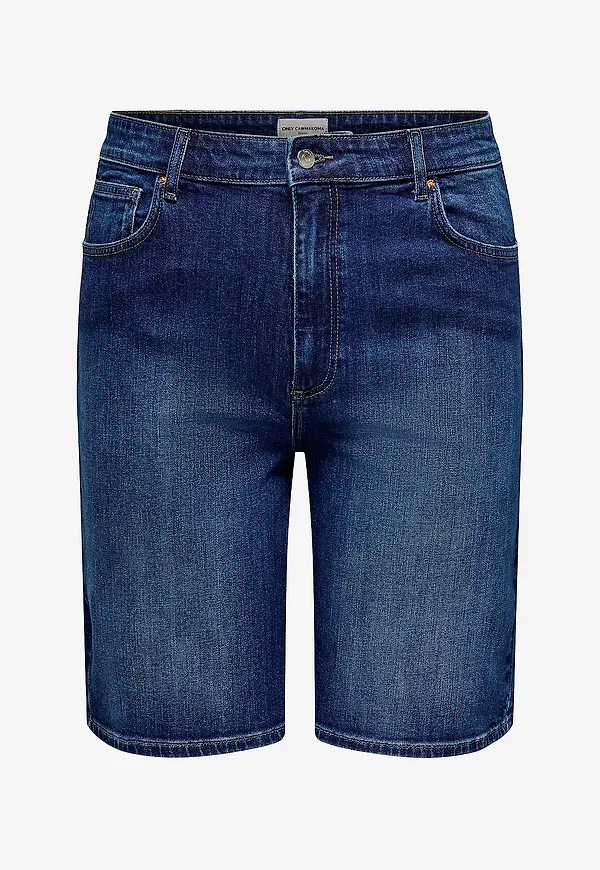 Only Carmakoma - Jeansshorts Carsonny HW Wide - Blå
