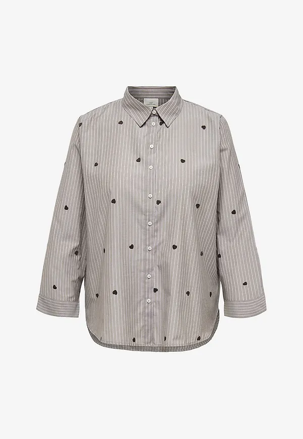 Only Carmakoma - Jeansskjorta Carnew Lina Grace Ls Str Em Shirtwv - Brun