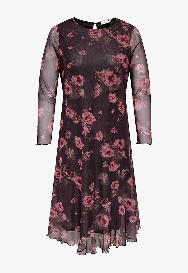 Only Carmakoma - Klänning carLoura Mesh Calf - Brun
