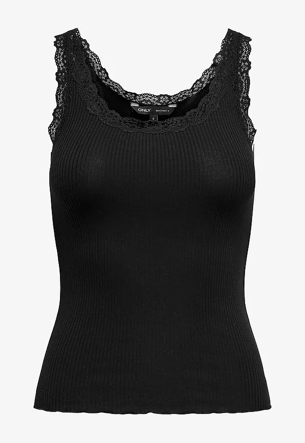 Only Carmakoma - Linne carSara Sharai Lace Tank Top - Svart