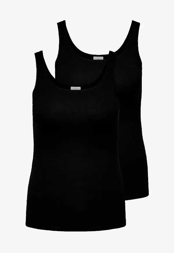 Only Carmakoma - Linne carTime Tank 2-pack - Svart
