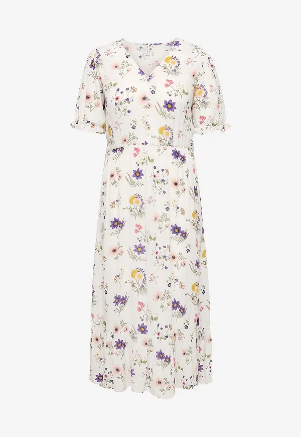 Only Carmakoma - Maxiklänning carChianti S/S Long Dress Wvn - Vit – Ellos