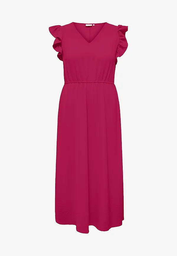 Only Carmakoma - Maxiklänning carMetta Life S/L Long Dress Wvn - Röd