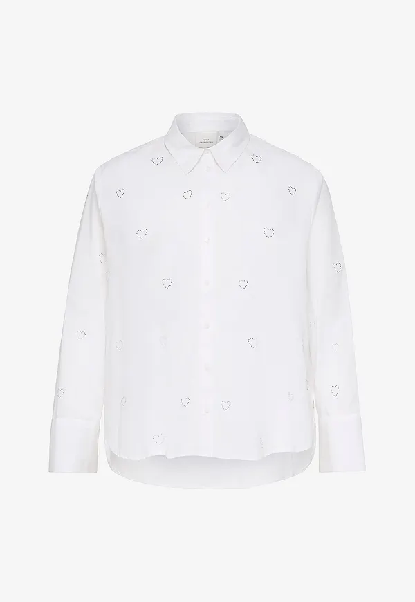 Only Carmakoma - Skjorta Carnew Lina Sarah Heart L/S Shirt W - Vit