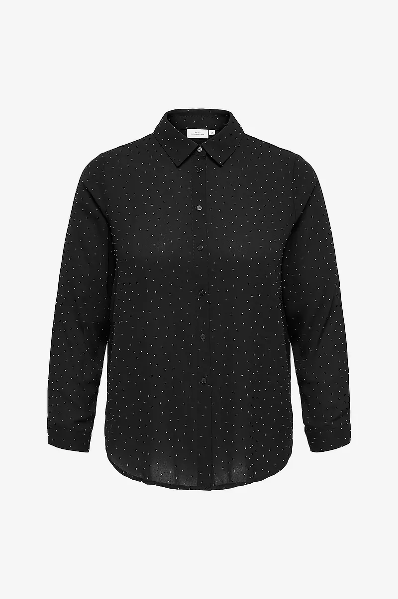 Only Carmakoma - Skjorta Carzeke L/S Stud Shirt Wvn - Svart