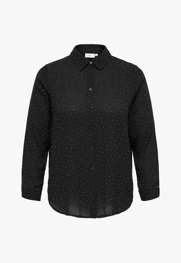 Only Carmakoma - Skjorta Carzeke L/S Stud Shirt Wvn - Svart