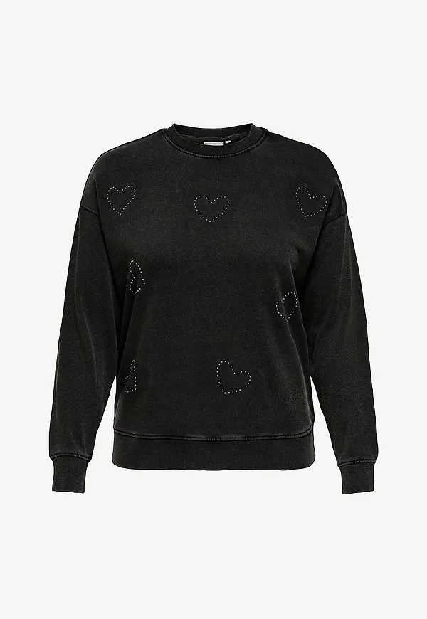 Only Carmakoma - Sweatshirt carInda L/S O-neck Swt Jrs - Svart