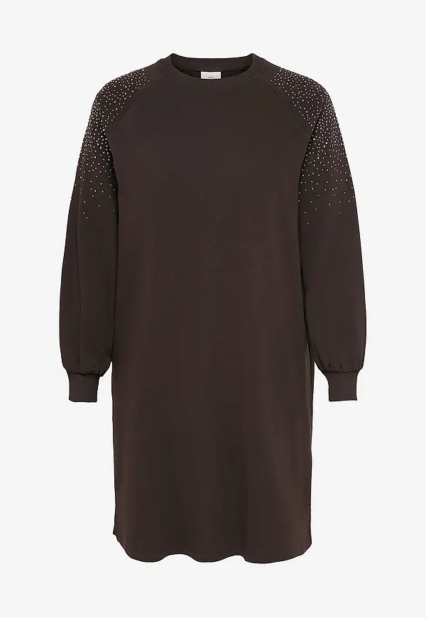 Only Carmakoma - Sweatshirtklänning carVioletta L/S O-neck - Brun