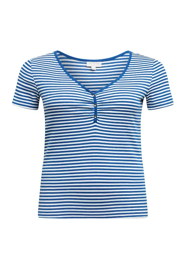 ONLY Carmakoma T-shirt blå / vit