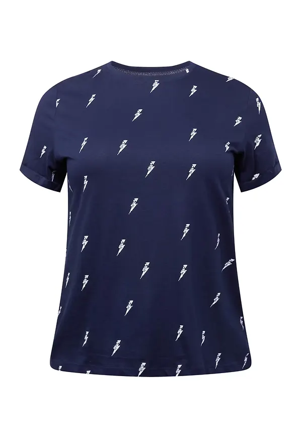 ONLY Carmakoma T-shirt marinblå / vit
