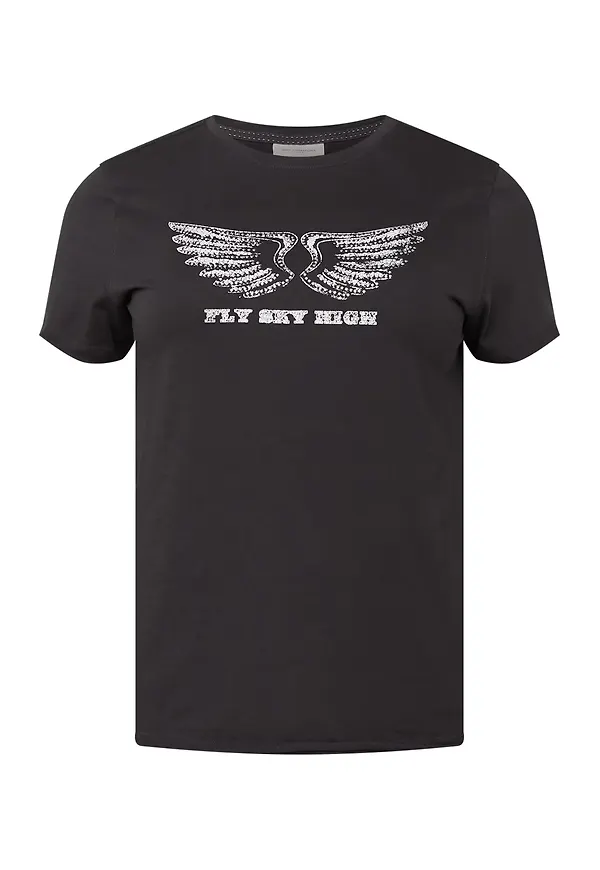 ONLY Carmakoma T-shirt svart / silver / vit