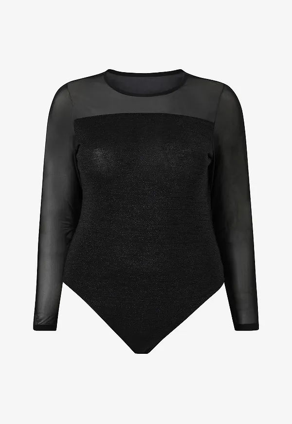 Only Carmakoma - Topp carEsther Glitter Body - Svart