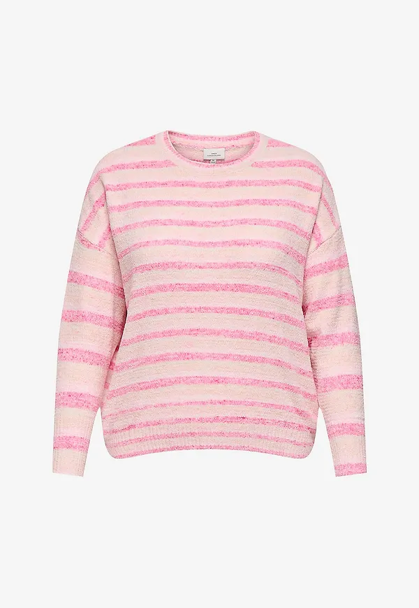Only Carmakoma - Tröja carJohanna LS O-neck - Rosa