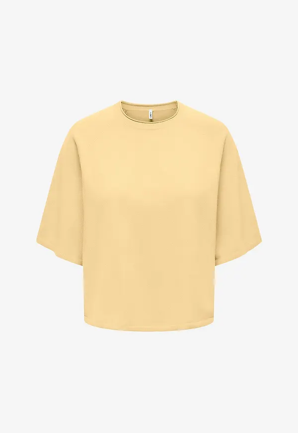 Only Carmakoma - Tröja carLoyal 2/4 O-neck - Gul