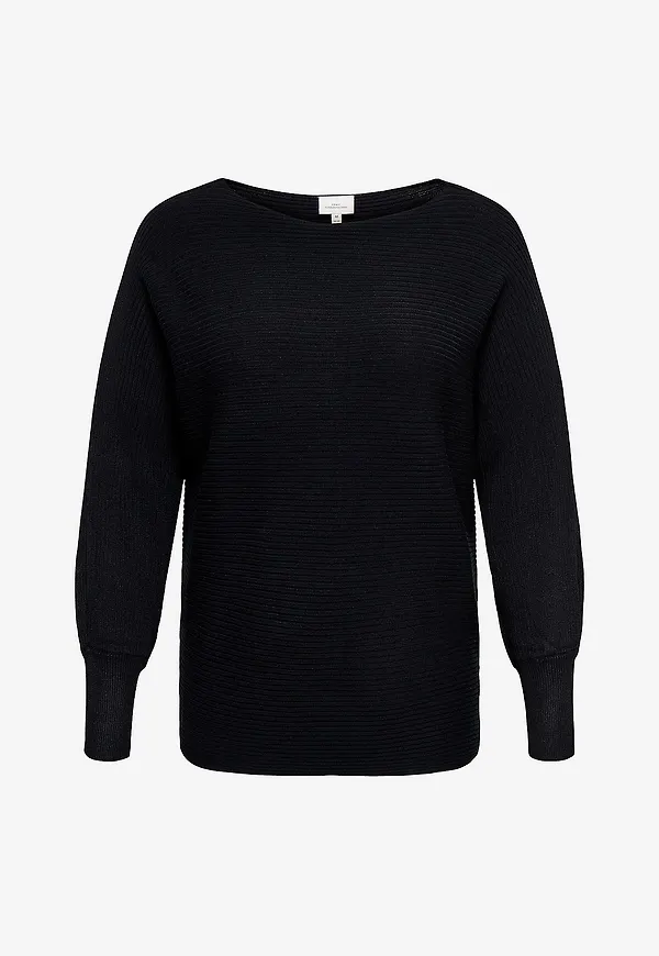 Only Carmakoma - Tröja Carnew Adaline Ls Pullover Knt - Svart