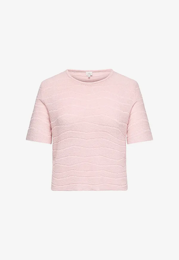 Only Carmakoma - Tröja carSunny SS O-neck Loose Tee Knt - Rosa