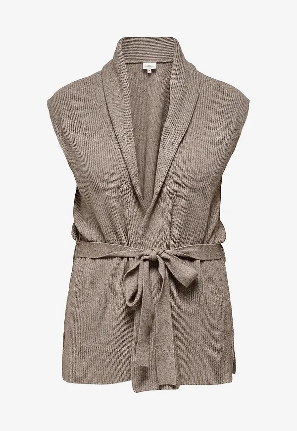 Only Carmakoma - Väst Carkatia Sl Rib Wrap Vest Knt - Grå