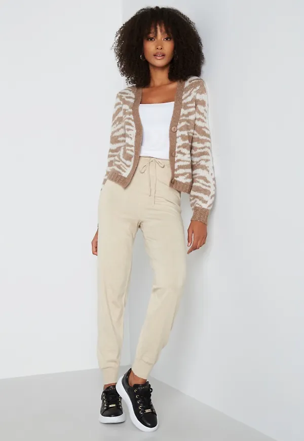 ONLY Cozy Slim Pants Knit Pumice Stone S