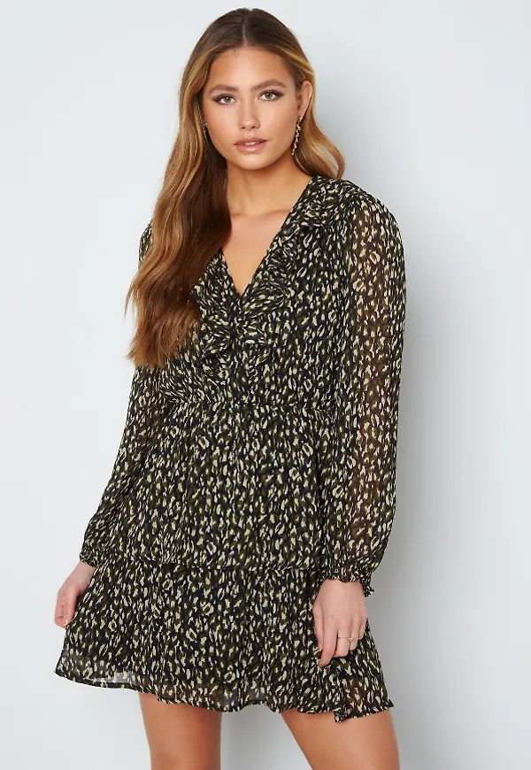 ONLY Ellie Philippa LS Short Dress Olive Drab XL