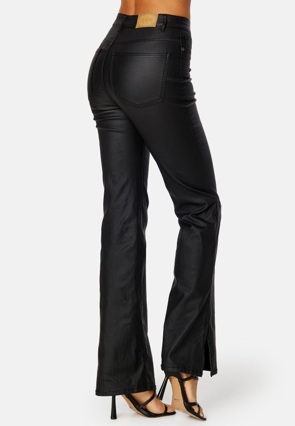 ONLY Emily HW FLR Slit Coated Black L/32