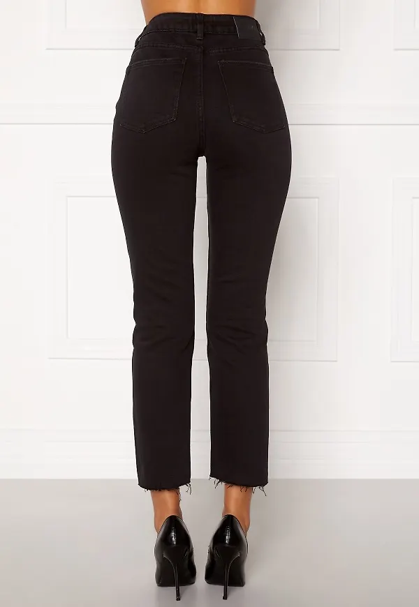 ONLY Emily HW Raw Ank Jeans Black Denim 30/34