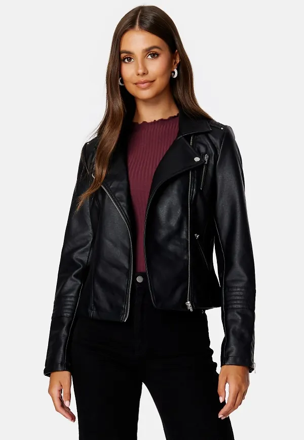 ONLY Gemma Faux Leather Biker Black 40
