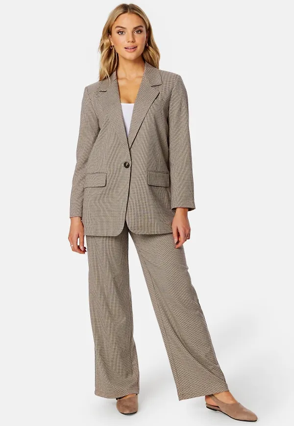 ONLY Hope-Carey HW Check Pant Humus Checks Aztec & 42/32