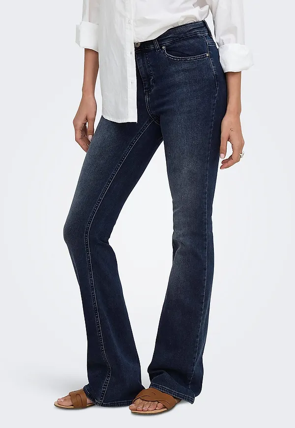 Only - Jeans Onlblush Mid Flared Dnm Rea409 - Svart