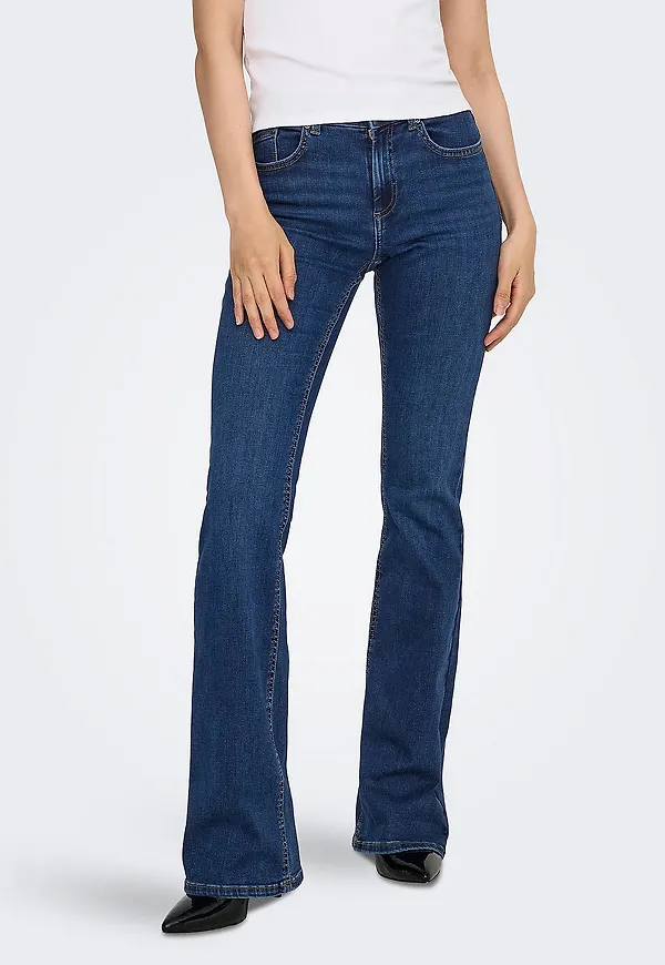 Only - Jeans Onlblush Mw B-P Flared Dnm Pim134 N - Blå