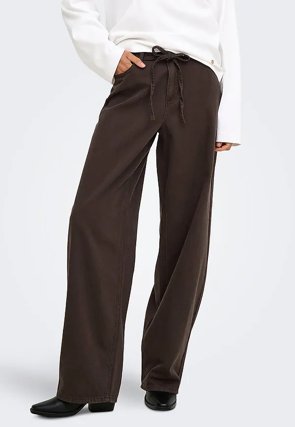 Only - Jeans Onlgianna-Silla Mw St Belt Pant Pnt - Brun