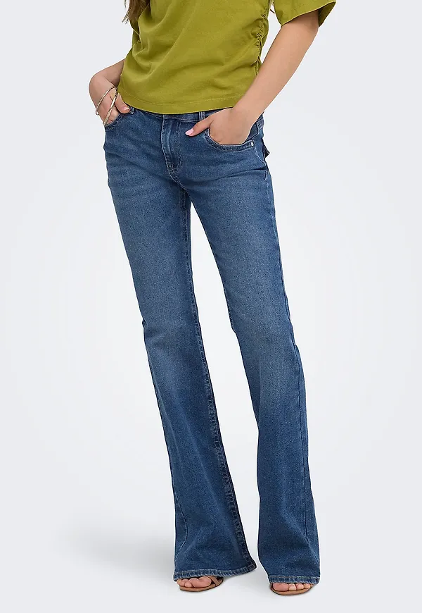 Only - Jeans Onlphoebe Lw B-P Flare Dnm Pim454 N - Blå