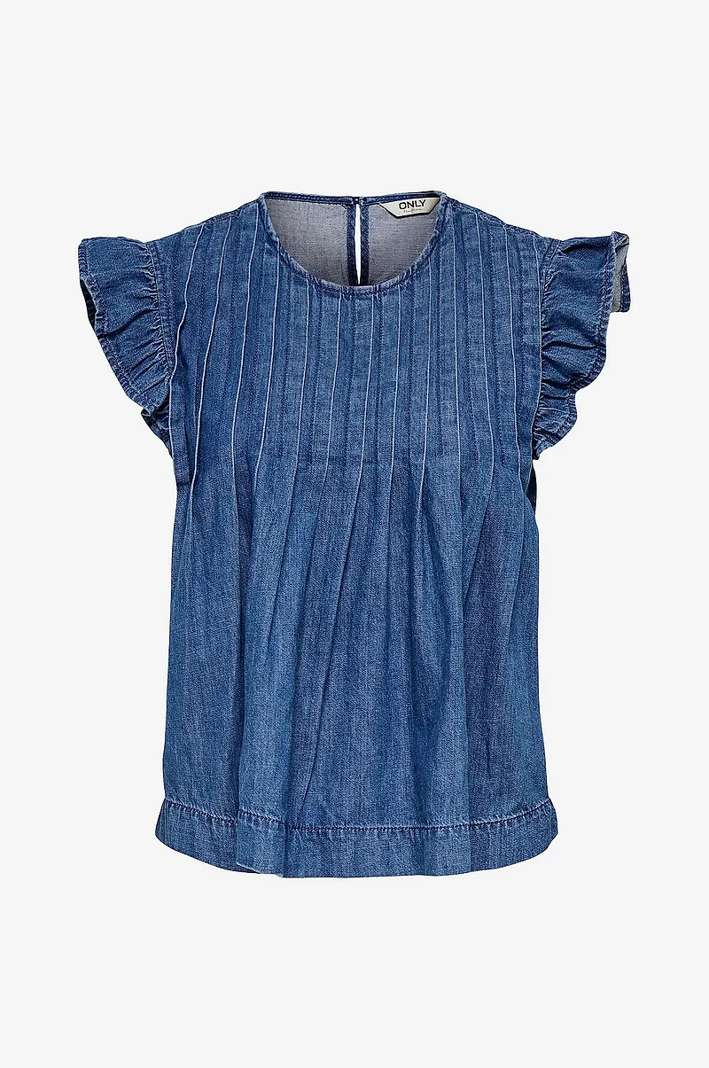 Only - Jeansblus onlLola SL Dnm Top Akm - Blå