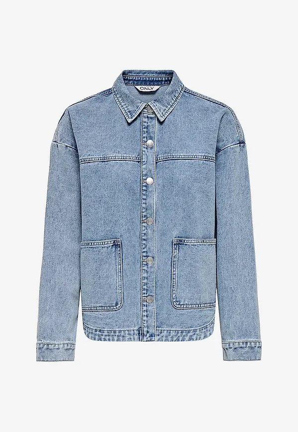 Only - Jeansjacka onlLara LS Dnm Shacket - Blå