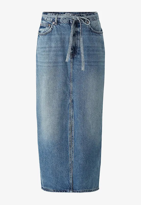 Only - Jeanskjol onlGianna Belted Midi Skirt Dot Dnm - Blå