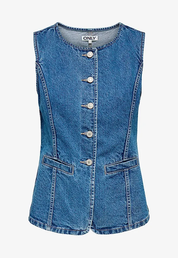 Only - Jeansväst onlGiulina S/L Button - Blå